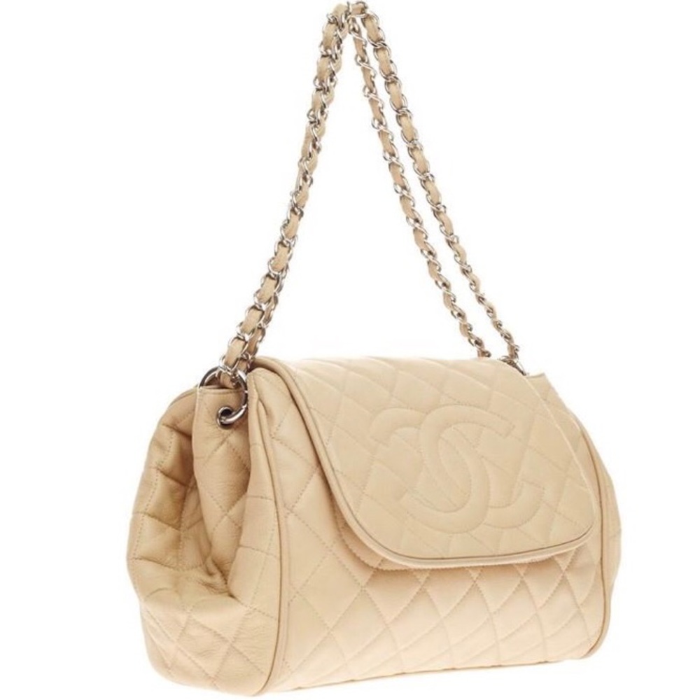 Chanel Classic Quilted Accordion Bag; Caviar